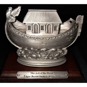 Edgar Bernie artist signed "The Ark of the Flood" Pewter sculpture with COA